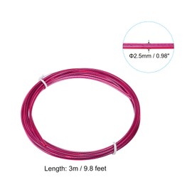 PATIKIL 10 ft Quick Jump Rope Replacement Cable 2 Pack 2.5 mm Professional Skipping Rope Steel Wire Replacement for High Speed Jump Ropes Pink