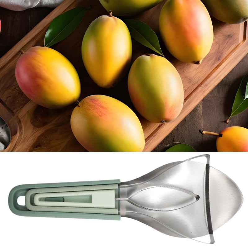 Mango Cutter and Peeler,3X Portable Fruit Cutter Pit Remover |
