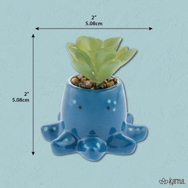Karma, Shaped Succulent Pot, Artificial Succulents in Ceramic Pot, Faux Mini Succulent Plant, Desk Decor, Office Plants, Succulent Décor Faux Succulent Plants Potted - Heart Dice