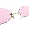 [SPEED ADDICT] TWO POINT RIMLESS OVAL SUNGLASS, GOLD x PINK