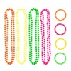 OHEETU 8Pcs 80s Neno Beaded Necklace Bracelet Sets Colorful Plastic