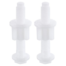 sourcing map 2Pcs Toilet Seat Hinges Screws, White Universal Plastic Toilet Seat Hinge Bolt Screws with Nuts and Washers for Fixing the Top Toilet Seat