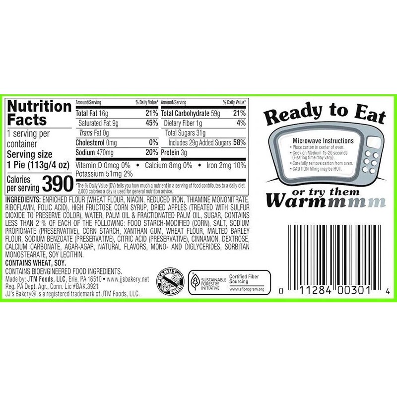 JJ's Bakery {APPLE PIE 16ct}JJ's Bakery, Lightly Glazed, 4 oz,