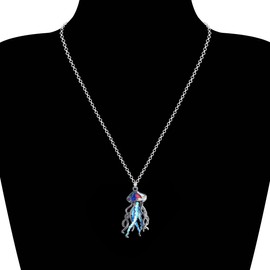 LONYOO Enamel Cute Jellyfish Necklace Pendant Fashion Jewellery Chain Zinc Alloy Ocean Jellyfish Gifts for Women Girls, Zinc Zinc enamel, No Gemstone