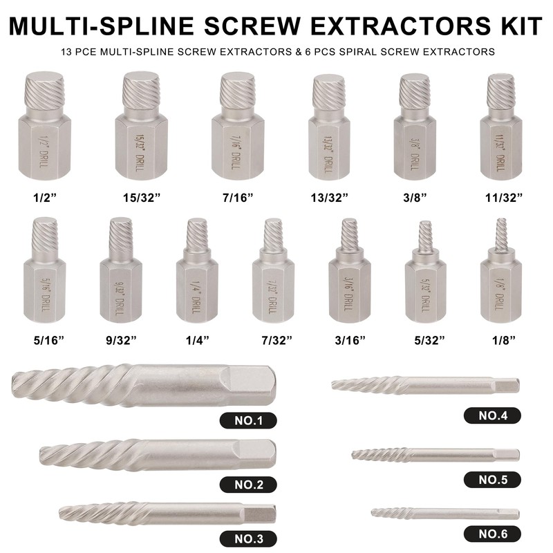 WYNNsky 49PCS Screw Extractor Drill Bit Set, Nut Remover Set,