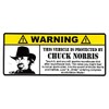2 pcs Funny Warning Attenttion Sign Sticker Decal Chuck Norris