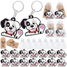 CiciBear 60 Pack Dog Party Decorations for Guests, 20 Dalmatian Keychains, 20 Tags and 20 Gift Bags for Dalmatian Spotty Dog Puppy, Pet Animals,Let's Pawty Party, Birthday, Baby Shower