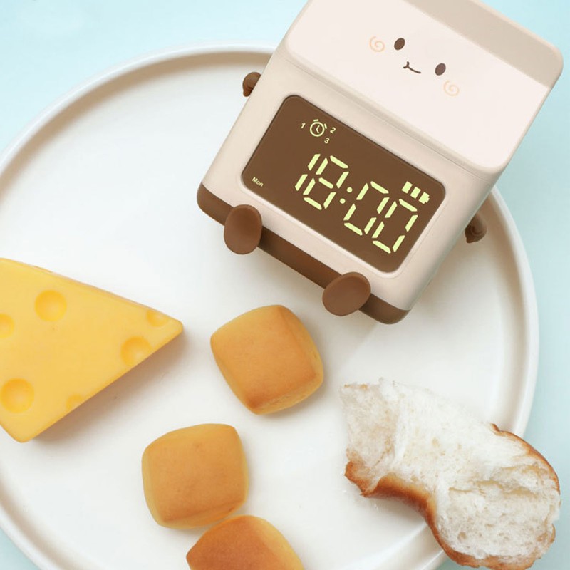 Fun Milk Box Alarm Clock Student Countdown Cartoon Alarm Clock