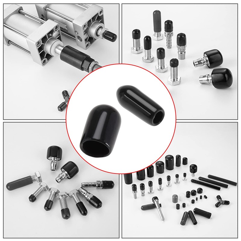 SING F LTD 200PCS Round End Caps Covers PVC Dust