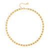 Aobei Pearl 18K Gold Chunky Chain Choker for Women Dainty Bead and Round Circle Link Necklace Adjustable Layering Jewelry 16”