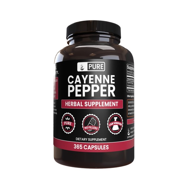 PURE ORIGINAL INGREDIENTS Cayenne Pepper (365 Capsules) No Magnesium Or