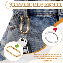 Giantree 2Pcs Gold Key Ring, Gold Carabiner, Gold Carabiner Clip Oval Snap Clip, Metal Keychain Clip for Purse Strap Alloy Round Buckle Key Hook for Bags Purse Keychain Replacement