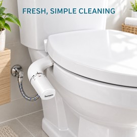 SAMODRA Ultra-Slim Non-Electric Bidet Attachment with Dual Nozzles, Adjustable Water Pressure and 7/8 Inch North America Adapter