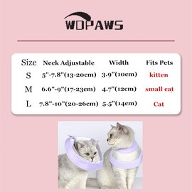 WDPAWS Cat Recovery Protective Cone Collar After Surgery-Soft Adjustable Waterproof Lightweight Elizabethan Collar to Prevent Cats from Touching Stitches, Wounds and Rashes (S Pink)