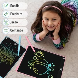 2 Piezas 12 Pulgadas Pizarron Magico, ELECGO Tablero Electrónico de Dibujo a Color para Niños , Función de Bloqueo y Borrado, juguete educativo portát