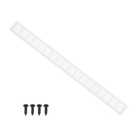 PATIKIL 28 x 2.4 Inch Door Air Vent Cover, 1 Pcs Heavy Duty Aluminum Grille Ventilation Cover Louvered with Mounting Screws for Cabinet Wardrobe Door, Silver