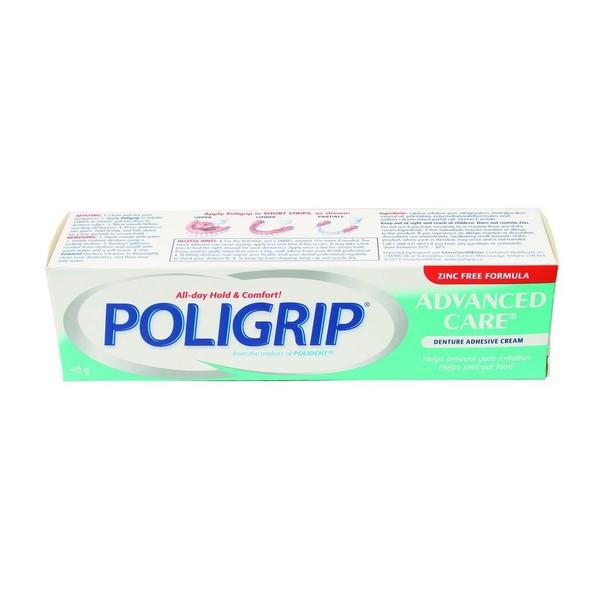 Poli-Grip DENTURE ADHESIVE CREAM, Advanced Care / 40G
