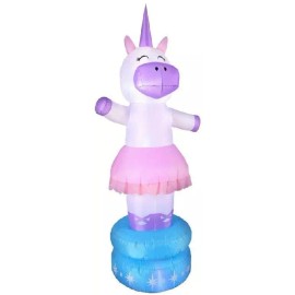 Gemmy 7 Ft Animated Inflatable Unicorn Music Box Christmas Decor