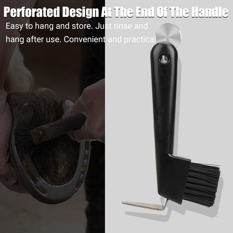 AIMALL Horsegear Supplies - Horseshoe Hook and Brush Set, Horseshoe