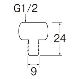 SANEI T2810-13 Pipe Parts Hose Nipple Hose Connection Diameter 0.4 inches (9 mm) with Gasket