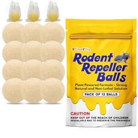 FineFix Moth Balls, 12 Pack Mouse Repellent Balls for Outdoor Use, Natural Rat and Mice Deterrent, Get Rid of Rodents from Garage, RV, Barn, Boat, Garden, and Home