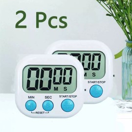 Kitchen 2 pack LCD digital kitchen cooking timer countdown clock loud alarm magnetic