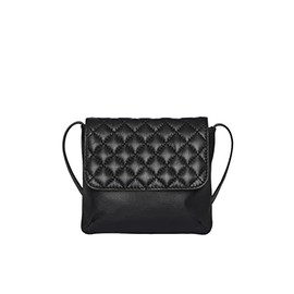 PIECES Women's Pckajsa Leather Cross Body Bag, Black, Keine Angabe