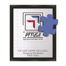 Puzzle Frame | Picture Frame | Poster Frame | Puzzle Frame| 1.25 Inch Black MDF Frame | Plexi Glass and Hanging Hardware Included | (19x30)