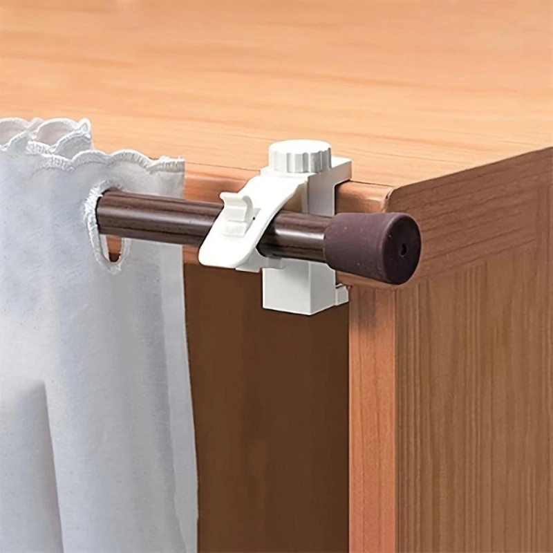 Strong Reliable Hard-Wearing Flexible Stable Adjustable Curtain Rod Bracket Hook