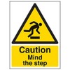 V Safety Caution Mind The Step Sign - Portrait -