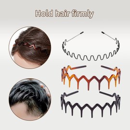 YMPEKA 3-Piece Hairband Set, Zig Zag & Wavy Design - Metal Headbands for Women, Unisex Hair Accessory, Fashion Headband with Teeth for Sports, Everyday Use & Hair Protection