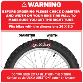 Ultraverse 26 x 3.0 Inner Tube Set with Schrader Valve - Ideal for Mountain Bikes & E-Bikes with 26-Inch Fat Tires - Durable & Reliable Performance- 2 Pack with Tire Levers