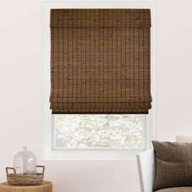 CHICOLOGY Bamboo Roman Shades - Designer Eco-Friendly Light Filtering Window Blinds, Ideal for Home & Patio, Premium Quality, Pinecone, 36" W X 64" H
