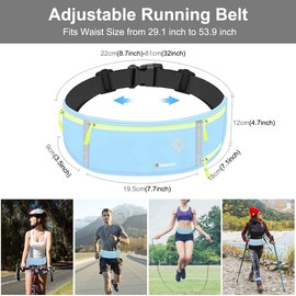 Upgraded Fanny Pack Men Women Waist Bag with Water Bottles Holder, Waterproof Running Belt Bag Sports Gym Outdoor Jogging Fashion Waist Pouch Adjustable Waist Phone Pocket (Blue)