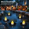 PChero Solar Floating Pool Lights, IP68 Waterproof Outdoor Tea Lights,