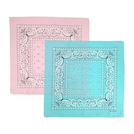 Vamqor Bandana Single Pack & Double Pack Cotton for Men and Women 22 Inch (Pink&blue)