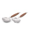 Vagabond House Tribeca Collection Pewter and Teak Salad Server Set