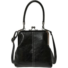 Kiss Lock Crossbody Tote Bags For Women, Mini PU Leather Totebag Kiss Lock Purses Top Handle Satchel