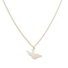 Honeycat Magic Charm Dove Bird Necklace in Gold, Rose Gold, or Silver | Minimalist, Delicate Jewelry (Gold)