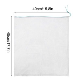 50Pcs Reusable Mesh Produce Bags See Through Washable Fruit Protect Bags Net Barrier Bag with Drawstring Gardening Tool(L)