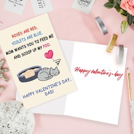 Amorista Funny Cat Valentines Day Gifts for Cat Dad，Cute Cat Valentines Day Cards, Cat Valentines Gifts for Husband, Cat Vday Cards