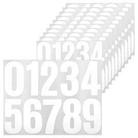 10 Sheets White Mailbox Numbers Stickers, 4 Inch Large Vinyl Numbers Stickers 0-9 Self Adhesive Waterproof House Address Number Decals for Outside Mailbox Signs Doors Windows Cars Trucks