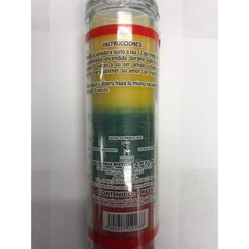 Apple (Manzana) Prepared Scented 3 Color Pillar Candle in Glass