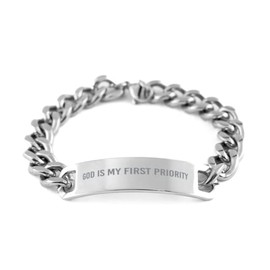 God is My First Priority Bracelet, Christian Bracelet Stainless Steel