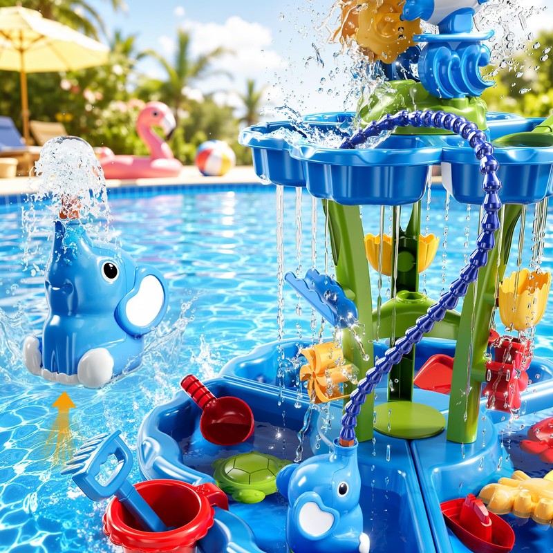 JUKUDAHU Water Table for Kids Ages 4-8 with Water Pump