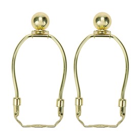 LICTOP Lamp Harp Holder for Table and Floor Lamps Gold Plating 5 Inch with ø25 Lamp Finial 2 Set