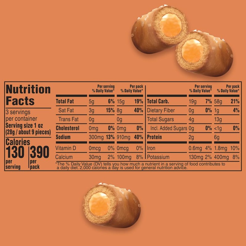 COMBOS Stuffed Snacks Cheddar Cheese Baked Pretzel Snacks, 3.0 Oz