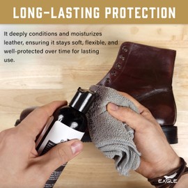 Leather Lotion with Cloth – 8.5oz Leather Conditioner for Purses, Jackets, Bags, and More – The Best Leather Care Product for Moisturizing, Rejuvenating, and Treating Aniline Leather