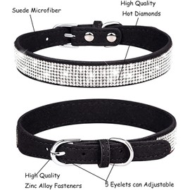 Bbmmayy Cute Dog Collar with Bling Rhinestone, Fancy Crystal Diamond Glitter Pretty Jewel Soft Cat Collars for Small Medium Large Breed Dogs Girl Female Pet Puppy Kitten Terrier (XXS, Red)