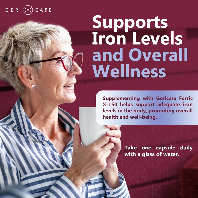 GeriCare Ferric X-150 High Potency Polysaccharide Iron Supplement, Elemental Iron